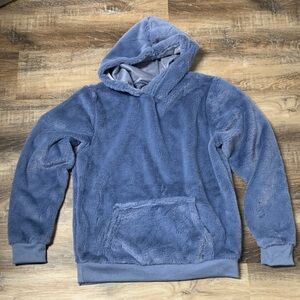 Rue21 Soft Blue Gray Color Plush Hoodie with Front Pocket - Very Soft